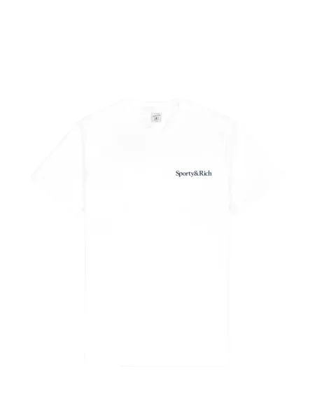 Scurt tricou Sporty & Rich cu autograf alb