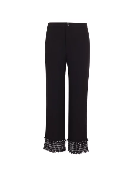 Pantaloni Jovonna din tweed negru
