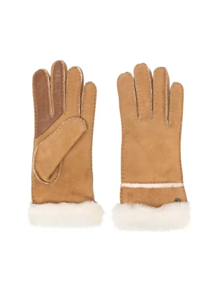 Rękawiczki Ugg skórzane brązowe