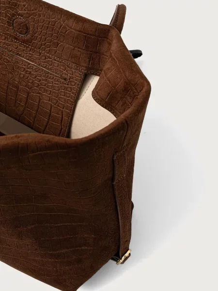 Műbőr shopper táska Themoirè barna
