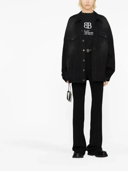 Dryžuotos kelnės Balenciaga juoda
