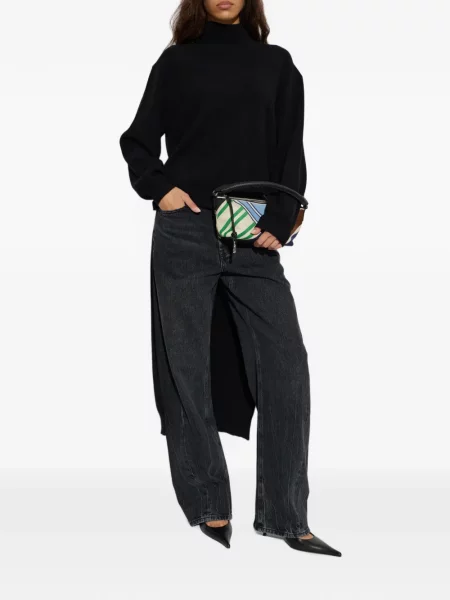 Pulover Alexander Wang asimetric cu autograf negru