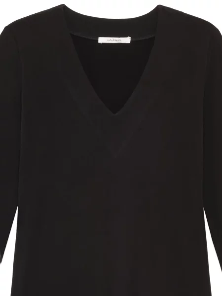 Lung tricou Maliparmi cu decolteu în V negru