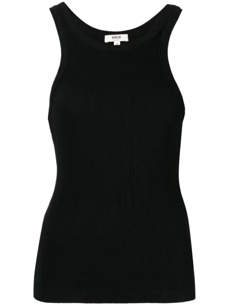 Top Agolde cu decolteu rotund negru