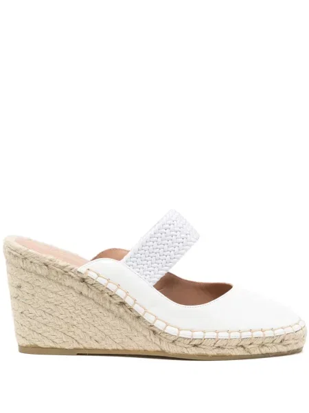 Papuci tip mules Malone Souliers cu pană alb