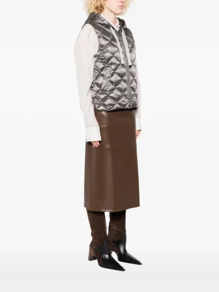 Γιλέκο Max Mara με κουκούλα γκρι