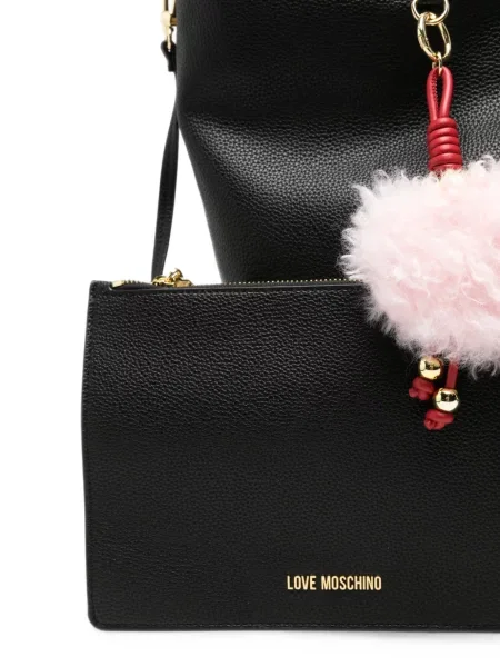 Шопинг чанта Love Moschino с автограф черно