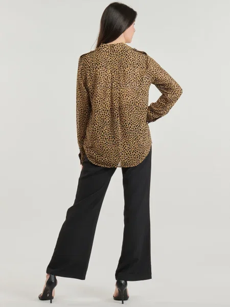 MICHAEL Michael Kors camasa femei cu guler clasic relaxed maro