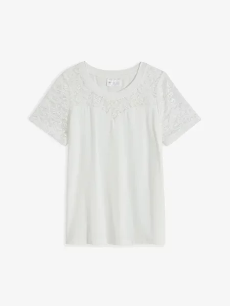 T-shirt z miękkiej biała