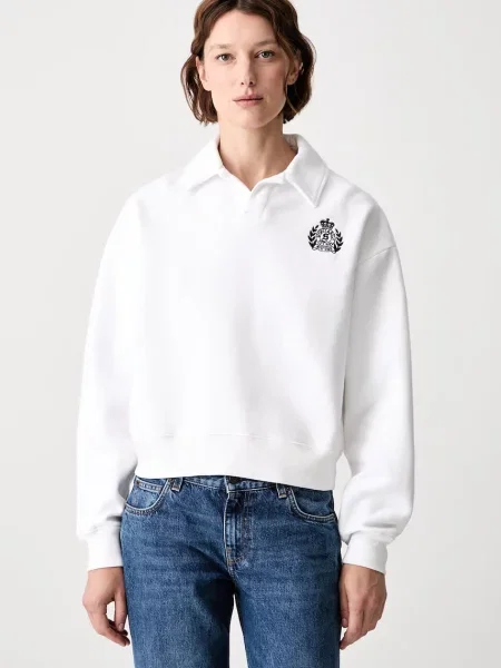 Sporty & Rich hanorac din pentru femei alb