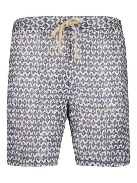 Bermudy 120% Lino s potiskem modré