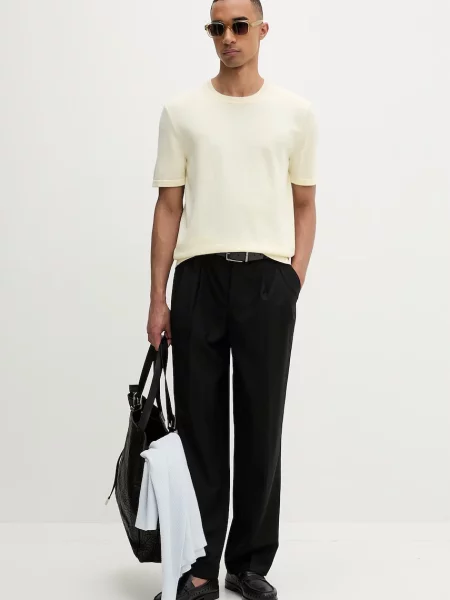 Calvin Klein hlače z volno črna