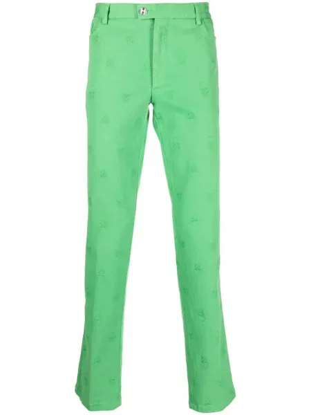 Straight fit džíny Philipp Plein s výšivkou zelené
