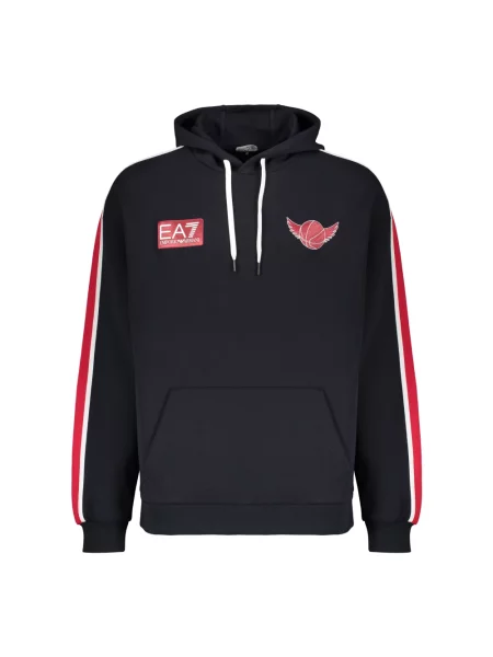 Bluza z kapturem Emporio Armani Ea7 z kapturem niebieska