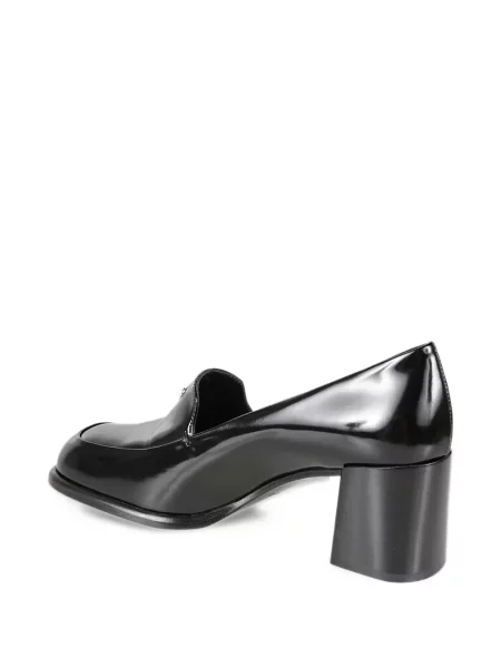 Bőr loafer Prada fekete