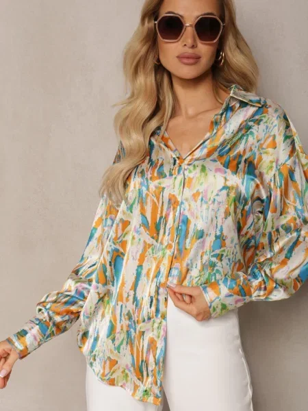 Cămașă Portocaliu-Bej Clasică cu cu Manșete Extinse Keirania bej