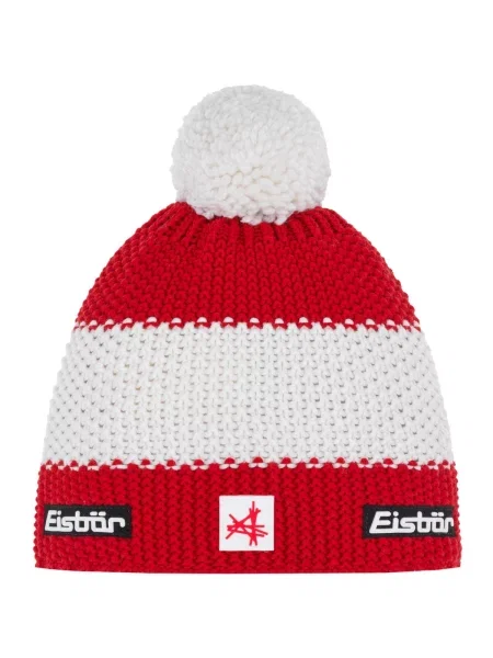 Czapka Eisbar Star Pompon MÜ SA one size czerwona