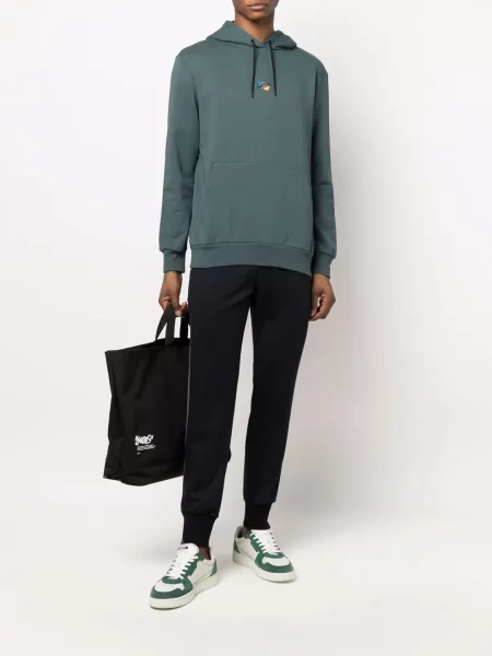Dryžuotos kūginis kelnės Paul Smith mėlyna