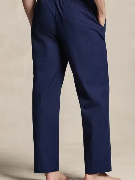 Polo Ralph Lauren Pyžamové nohavice modrá / tmavomodrá / svetlohnedá biela