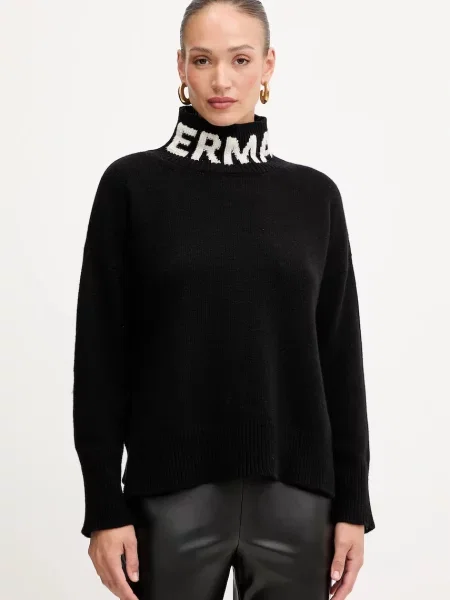 Ermanno Scervino pulover de lână cu guler negru