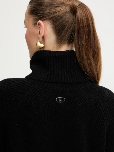 Шерстяное платье мини Liu Jo черное