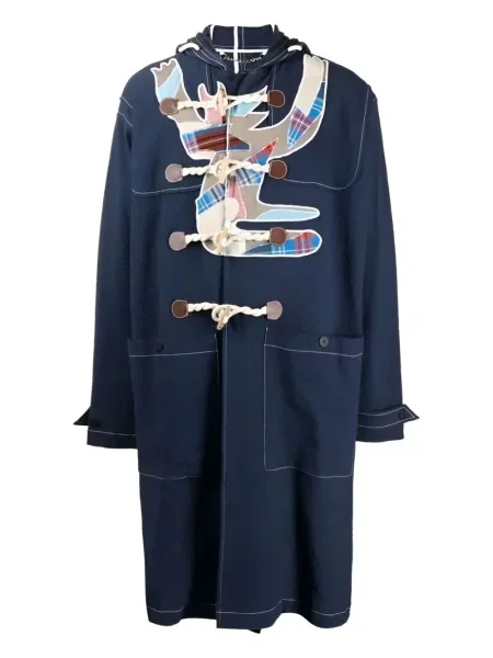 Duffle kabát Charles Jeffrey Loverboy s kapucí modrý