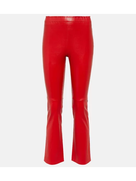 Cropp pantaloni Stouls din piele roșu