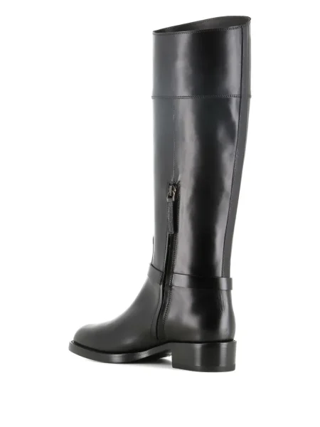 Botine Sartore din piele cu cataramă cu bretele negru