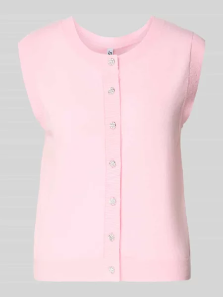 Bezrękawnik o kroju regular fit z mieszanki model ORINA' Pieces różowa