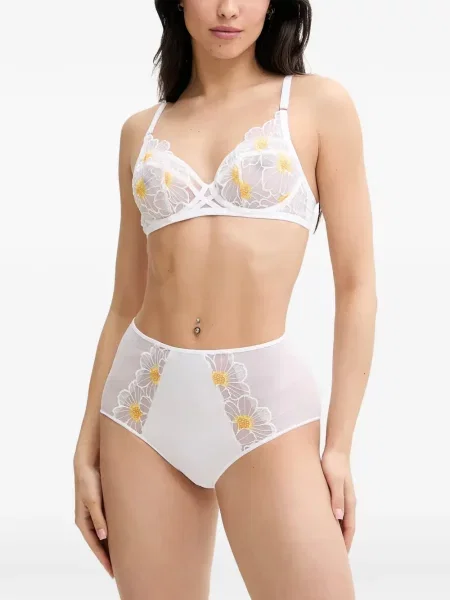 Gėlėtas tinklinis liemenėlė Chantelle balta