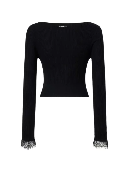 Decupat cardigan Pinko de mătase negru