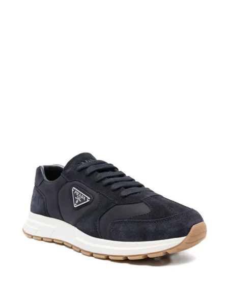 Sneakerși Prada din piele de căprioară albastru