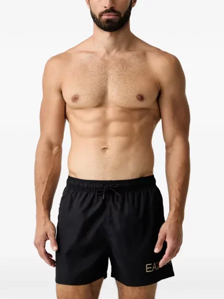 Slip de baie Ea7 Emporio Armani cu autograf negru
