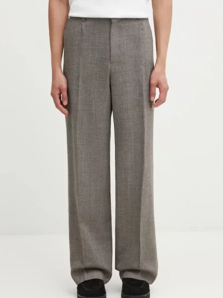 Our Legacy pantaloni de lana drept maro