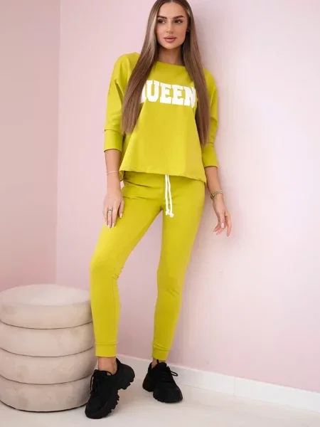 Komplet dresowy Kesi z nadrukiem żółty