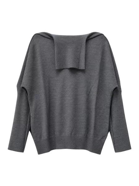 Sweter Meimeij wełniany szary