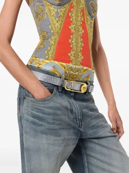 Curea Versace din piele gri
