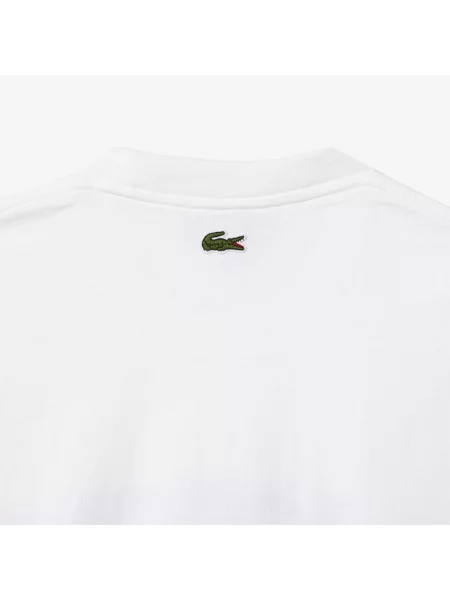 Lacoste Koszulka Z Bawełnianego Dżerseju O Klasycznym Kroju biały