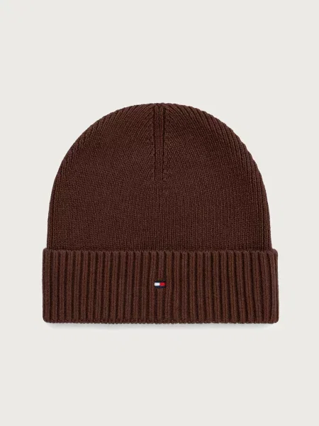 Tommy Hilfiger σκούφος beanie ανδρικός από πρόσμιξη κασμιριού καφέ
