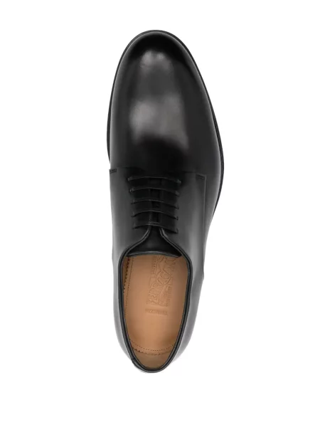 Δερμάτινος σκαρπίνια oxford Ferragamo με κορδόνια μαύρο