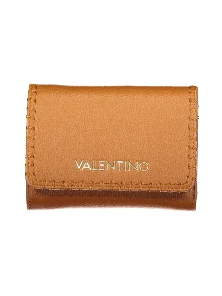 Lniany portfel Valentino Bags brązowy