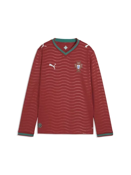 PUMA Młodzieżowa koszulka domowa z długim rękawem reprezentacji Portugalii Akcesoria czerwony