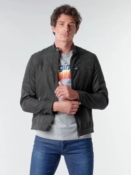 Jack&Jones Bunda z imitace kůže Rocky černá