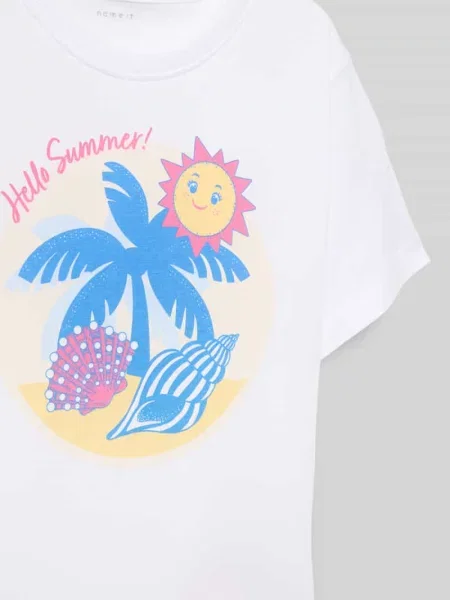 T-shirt z nadrukowanym motywem model ‘JASSA’ Name It biała