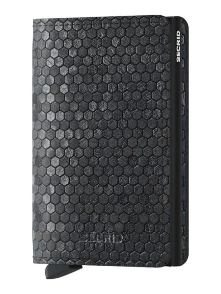 Secrid bőr pénztárca Slimwallet Hexagon Black fekete