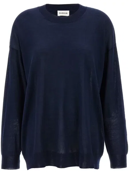 Pulover P.a.r.o.s.h. cu decolteu rotund albastru