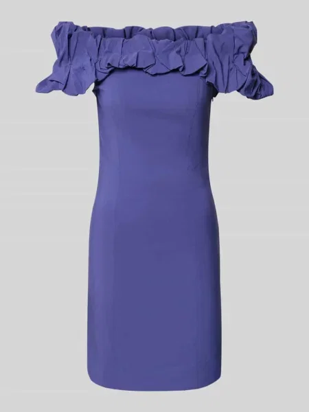 Sukienka koktajlowa z dekoltem carmen model ‘CARRIE’ Y.a.s błękitna