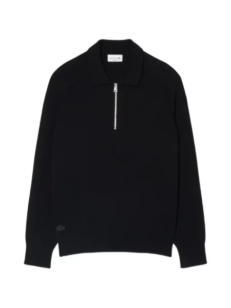 Gulerat tricou polo Lacoste de lână negru