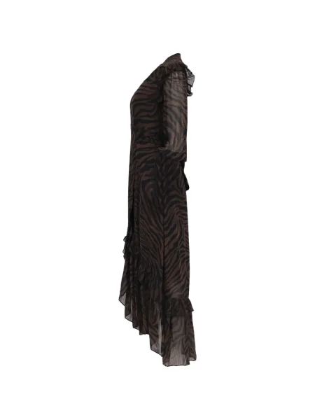 Rochie maxi Ba&sh cu imagine cu model zebră de costum maro