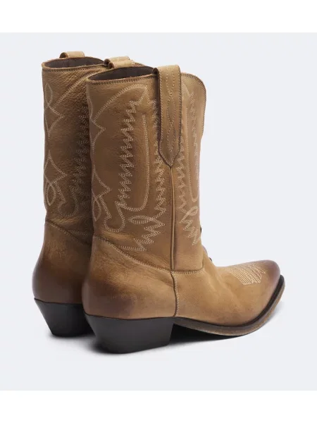 Botine Golden Goose din piele bej